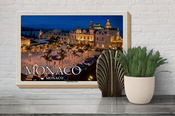 Panneau en bois voyage 30x20cm Monaco Casino Monte-Carlo 3