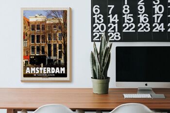 Panneau en bois voyage 20x30cm Amsterdam pays-bas décoration maison Anne Frank 3