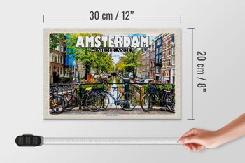 Panneau en bois voyage 30x20cm Amsterdam Pays-Bas quartier Jordaan 4