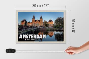 Panneau en bois voyage 30x20cm Amsterdam Pays-Bas Rijksmuseum 4