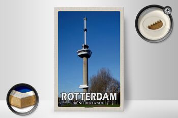 Panneau en bois voyage 20x30cm Rotterdam Pays-Bas Euromast TowerDeco 2