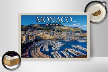 Panneau en bois voyage 30x20cm Monaco Port Hercule de Monaco décoration 2