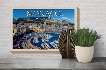 Panneau en bois voyage 30x20cm Monaco Port Hercule de Monaco décoration 3