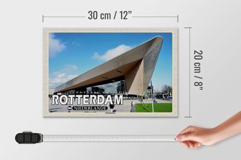 Panneau en bois voyage 30x20cm Gare Centrale de Rotterdam Pays-Bas 4