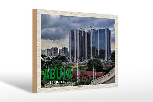 Holzschild Reise 30x20cm Abuja Nigeria Zentralbank
