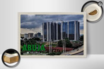 Panneau en bois voyage 30x20cm Abuja Nigeria Central Bank 2