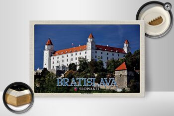 Panneau en bois voyage 30x20cm Bratislava Slovaquie Château de Bratislava 2