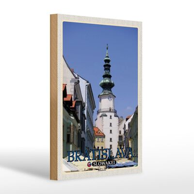 Holzschild Reise 20x30cm Bratislava Slowakei Michaelertor