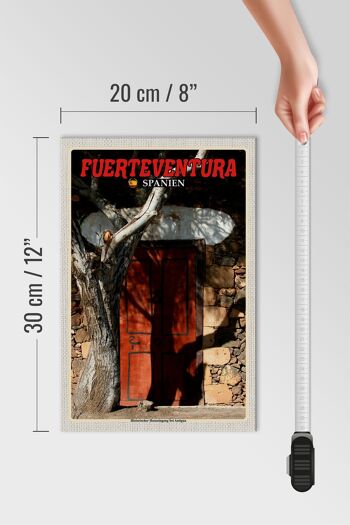 Panneau en bois voyage 20x30cm Fuerteventura Espagne entrée maison Antigua 4