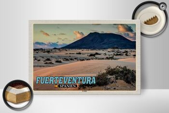 Panneau en bois voyage 30x20cm Fuerteventura Espagne El Jable dune mobile 2