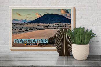 Panneau en bois voyage 30x20cm Fuerteventura Espagne El Jable dune mobile 3