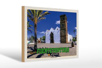 Panneau en bois voyage 30x20cm Fuerteventura Espagne Centro Arte Canario 1
