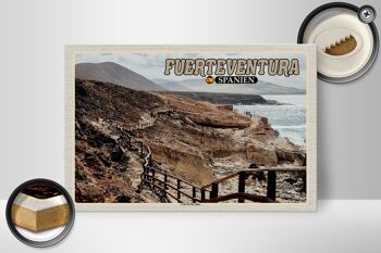 Panneau en bois voyage 30x20cm Fuerteventura Espagne Cuevas De Ajuy décoration 2