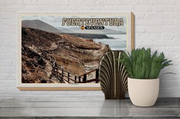 Panneau en bois voyage 30x20cm Fuerteventura Espagne Cuevas De Ajuy décoration 3