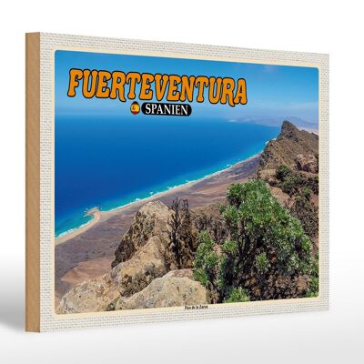 Cartel de madera viaje 30x20cm Fuerteventura España Pico de la Zarza