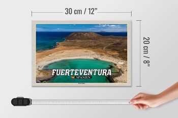 Panneau en bois voyage 30x20cm Fuerteventura Espagne Île Isla de Lobos 4