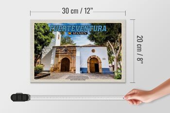 Panneau en bois voyage 30x20cm Fuerteventura Espagne Iglesia Nuestra 4