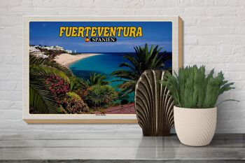 Panneau en bois voyage 30x20cm Fuerteventura Espagne Playa Jandia Mer 3