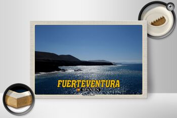 Panneau en bois voyage 30x20cm Fuerteventura Espagne Playa de los Muertos 2
