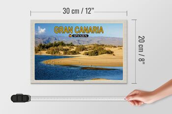 Panneau en bois voyage 30x20cm Gran Canaria Espagne Dunas de Maspalomas 4