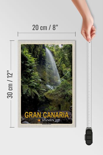 Panneau en bois voyage 20x30cm Gran Canaria Espagne Barranco del Laurel 4