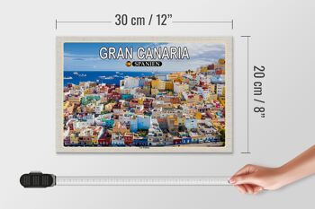 Panneau en bois voyage 30x20cm Gran Canaria Espagne Las Palmas décoration ville 4