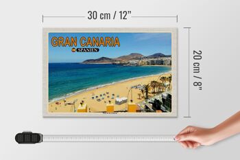 Panneau en bois voyage 30x20cm Gran Canaria Espagne Playa de las Canteras 4