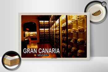 Panneau en bois voyage 30x20cm Gran Canaria Espagne Musée Canario 2