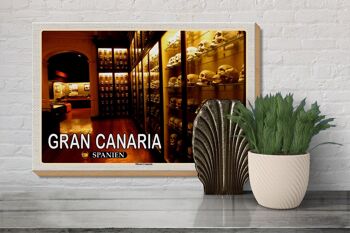 Panneau en bois voyage 30x20cm Gran Canaria Espagne Musée Canario 3