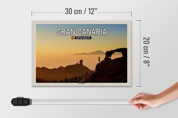 Panneau en bois voyage 30x20cm Gran Canaria Espagne Roque Nublo décoration montagne 4