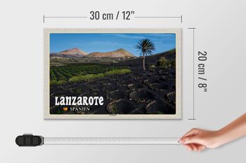 Panneau en bois voyage 30x20cm Lanzarote Espagne village de La Geria 4