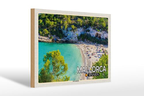 Holzschild Reise 30x20cm Mallorca Spanien Cala Llombards Bucht