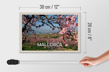 Panneau en bois voyage 30x20cm Majorque Espagne fleurs d'amandier 4