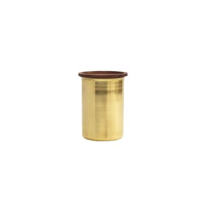 Ayasa Jar (0.75L) in Brass, with wooden lid
