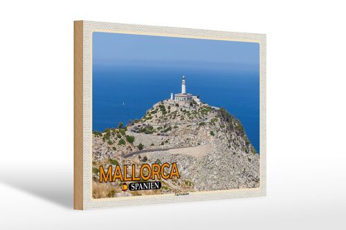 Holzschild Reise 30x20cm Mallorca Spanien Cap Formentor Halbinsel