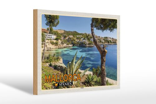 Holzschild Reise 30x20cm Mallorca Spanien Strand Meer Urlaub Stadt