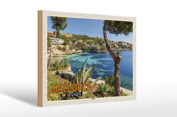 Panneau en bois voyage 30x20cm Majorque Espagne plage mer vacances ville 1