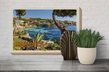 Panneau en bois voyage 30x20cm Majorque Espagne plage mer vacances ville 3