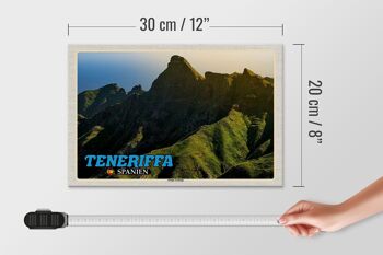 Panneau en bois voyage 30x20cm Tenerife Espagne Montagnes d'Anaga 4