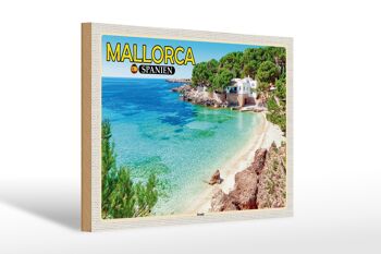 Panneau en bois voyage 30x20cm Majorque Espagne plage vacances à la mer 1