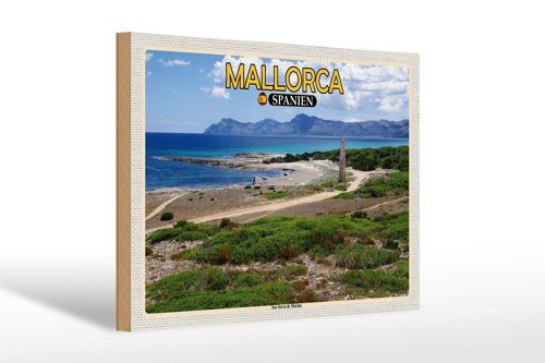 Holzschild Reise 30x20cm Mallorca Spanien Son Serra de Marina Meer