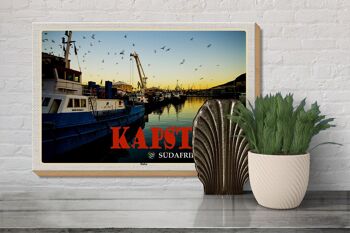 Panneau en bois voyage 30x20cm, Cape Town afrique du sud, décoration de bateaux de mer 3