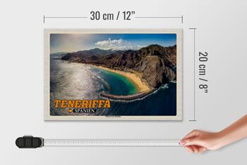 Panneau en bois voyage 30x20cm Tenerife Espagne Playa de Las Teresitas 4