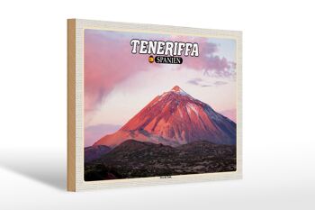 Panneau en bois voyage 30x20cm Tenerife Espagne Pico del Teide décoration montagne 1