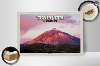Panneau en bois voyage 30x20cm Tenerife Espagne Pico del Teide décoration montagne 2