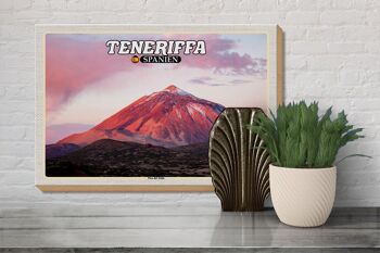 Panneau en bois voyage 30x20cm Tenerife Espagne Pico del Teide décoration montagne 3