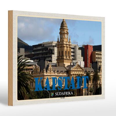 Cartello in legno da viaggio 30x20 cm Municipio di Città del Capo Sud Africa