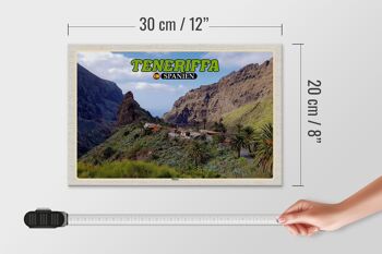 Panneau en bois voyage 30x20cm Tenerife Espagne Masca village de montagne montagnes 4