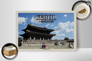 Panneau en bois voyage 30x20cm, Séoul, corée du sud, décoration du palais Gyeongbokgung 2