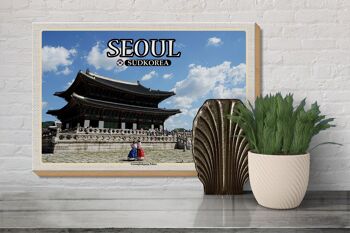 Panneau en bois voyage 30x20cm, Séoul, corée du sud, décoration du palais Gyeongbokgung 3